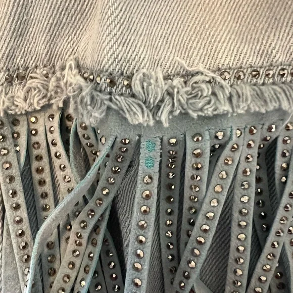 Zara Denim Fringe Shirt - Picture 6 of 7